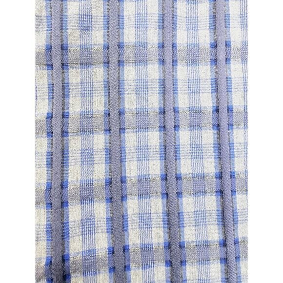Tasso Elba Size Small 14-14.5 Men's Blue Gray Check Long Sleeve Cotton Shirt - Picture 7 of 10